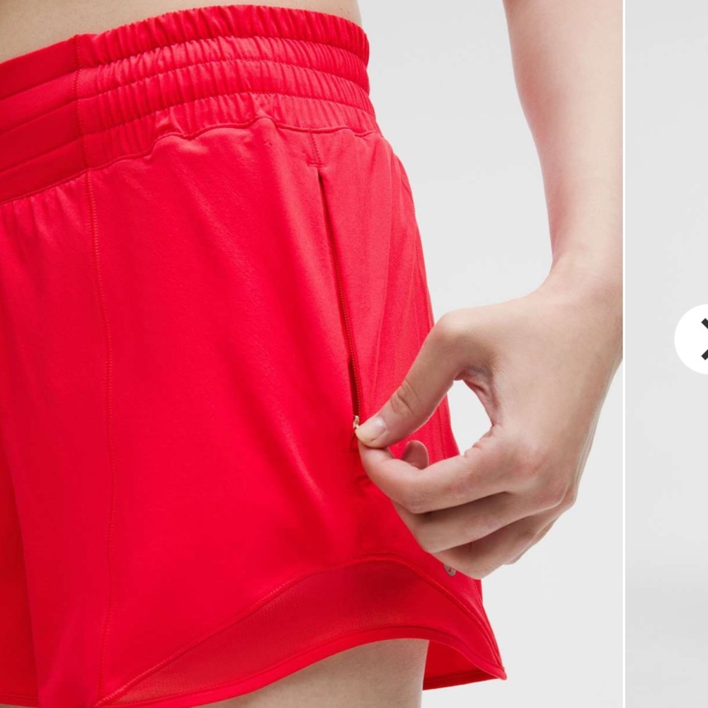 Lululemon Red Glow Hotty Hot Shorts-4" - Picture 3 of 5